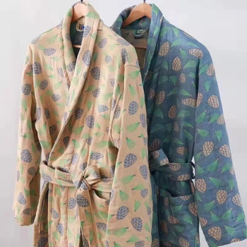 Luxury Bathrobe - Pine Seed Range Color Warm Tan Brown Size XL