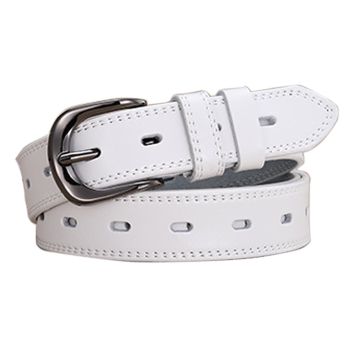 Classic Leather Belts for Women, Joyreap Genuine Leather Womens Belts Alloy Pin Buckle (White)