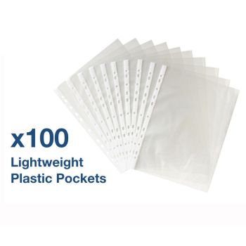 100Pack A4 Sheet Protector Plastic Pockets Bulk Lot Clear Reinforced Folders