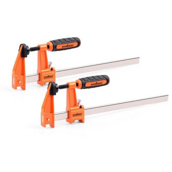 2Pc F-Clamps 60x300mm Heavy Duty Steel Bar Quick Release Grip Handle Woodworking