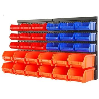 30 Bins Tool Storage Wall Mounted Organiser Parts Garage Workshop Box Heavy Duty