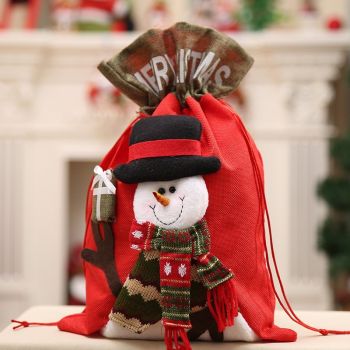 New Christmas Large Jumbo Felt Santa Sack Children Xmas Gifts Candy Stocking Bag, Snowman