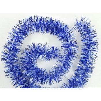 5x 2.5m Christmas Tinsel Xmas Garland Sparkly Snowflake Party Natural Home DÃ©cor, Snow Speckles in Blue