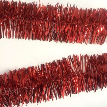 5x 2.5m Christmas Tinsel Xmas Garland Sparkly Snowflake Party Natural Home DÃ©cor, Traditional Red