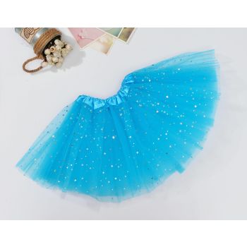 Sequin Tulle Tutu Skirt Ballet Kids Princess Dressup Party Baby Girls Dance Wear, Aqua, Kids