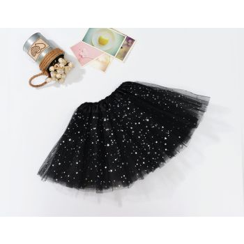 Sequin Tulle Tutu Skirt Ballet Kids Princess Dressup Party Baby Girls Dance Wear, Black, Kids