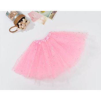 Sequin Tulle Tutu Skirt Ballet Kids Princess Dressup Party Baby Girls Dance Wear, Light Pink, Kids