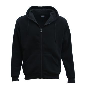 Adult Unisex Zip Plain Fleece Hoodie Hooded Jacket Mens Sweatshirt Jumper XS-8XL, Black, S