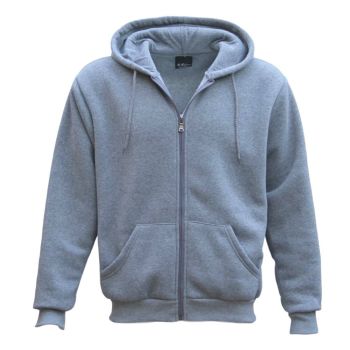 Adult Unisex Zip Plain Fleece Hoodie Hooded Jacket Mens Sweatshirt Jumper XS-8XL, Light Grey, XS