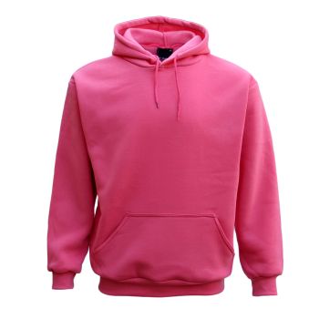 Adult Unisex Men's Basic Plain Hoodie Pullover Sweater Sweatshirt Jumper XS-8XL, Hot Pink, XS