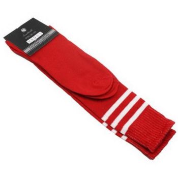 Mens Womens Sports Breathable Tube Long High Socks Knee Warm Casual Footy Soccer, Red