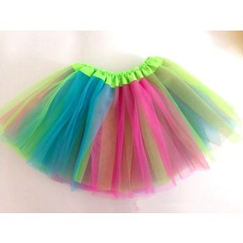 New Adults Tulle Tutu Skirt Dressup Party Costume Ballet Womens Girls Dance Wear, Rainbow, Adults