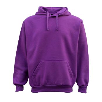 Adult Unisex Men's Basic Plain Hoodie Pullover Sweater Sweatshirt Jumper XS-8XL, Purple, XS