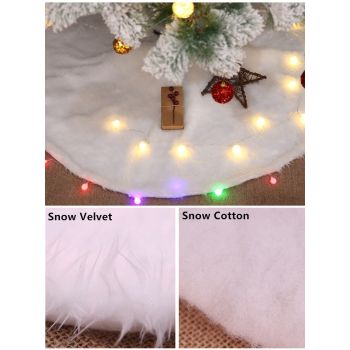 60/78/90/122cm Christmas Snow Plush Tree Skirt Xmas Base Floor Mat Cover Decor, 60cm (23.6")