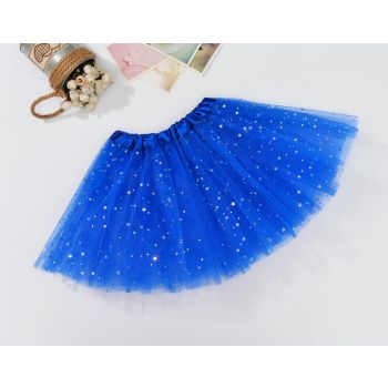 Sequin Tulle Tutu Skirt Ballet Kids Princess Dressup Party Baby Girls Dance Wear, Royal Blue, Kids