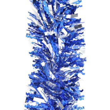 5x 2.5m Christmas Tinsel Xmas Garland Sparkly Snowflake Party Natural Home DÃ©cor, Crinkle Cut (Blue Silver)