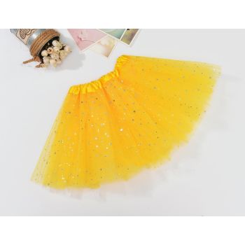 Sequin Tulle Tutu Skirt Ballet Kids Princess Dressup Party Baby Girls Dance Wear, Yellow, Kids