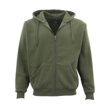 Adult Unisex Zip Plain Fleece Hoodie Hooded Jacket Mens Sweatshirt Jumper XS-8XL, Olive, M