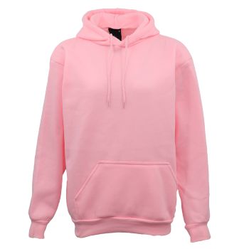 Adult Unisex Men's Basic Plain Hoodie Pullover Sweater Sweatshirt Jumper XS-8XL, Light Pink, S