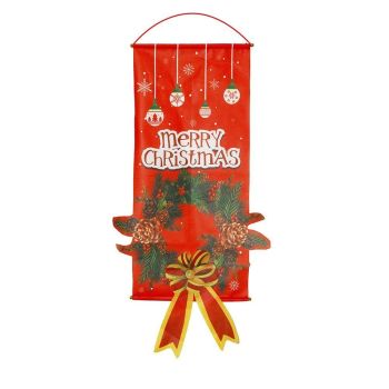 Christmas Hanging Banner Flag Door Window DÃ©cor Santa Reindeer Snowman Ornaments, Wreath