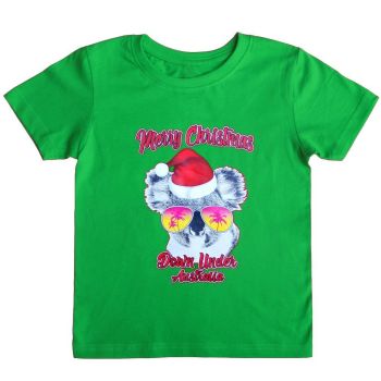 New Funny Adult Xmas Christmas T Shirt Tee Mens Womens 100% Cotton Jolly Ugly, Koala Sunglass (Green), S