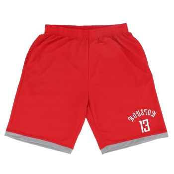 Men's Basketball Sports Shorts Gym Jogging Swim Board Boxing Sweat Casual Pants, Red - Houston 13, XL