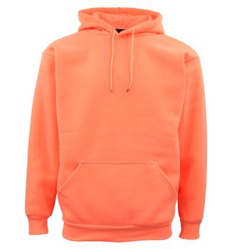 Adult Unisex Men's Basic Plain Hoodie Pullover Sweater Sweatshirt Jumper XS-8XL, Peach, 3XL