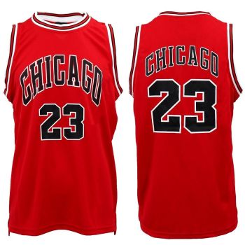 New Men's Basketball Jersey Sports T Shirt Tee Vest Tops Gym Chicago Los Angeles, Red - Chicago 23, 2XL