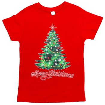 New Funny Adult Xmas Christmas T Shirt Tee Mens Womens 100% Cotton Jolly Ugly, Tree (Red), L