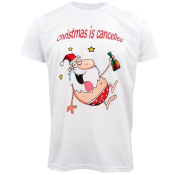 New Funny Adult Xmas Christmas T Shirt Tee Mens Womens 100% Cotton Jolly Ugly, Christmas Is Cancelled, XL