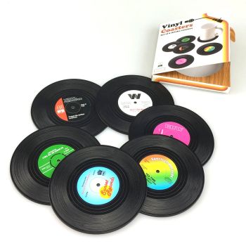 6x Creative Vinyl Record Cup Coasters Glass Drink Tableware Home DÃ©cor, C