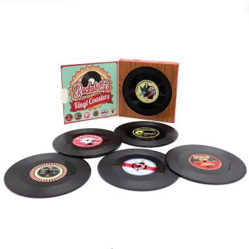 6x Creative Vinyl Record Cup Coasters Glass Drink Tableware Home DÃ©cor, Rockabilly