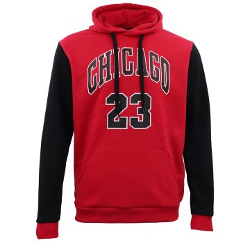 Men's Fleece Pullover Hoodie Jacket Chicago Bulls 23 Michael Jordan Sweat Shirt, Red, XS