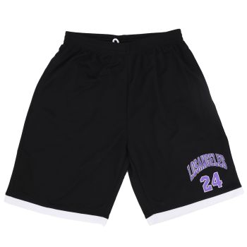 Men's Basketball Sports Shorts Gym Jogging Swim Board Boxing Sweat Casual Pants, Black - Los Angeles 24, 3XL