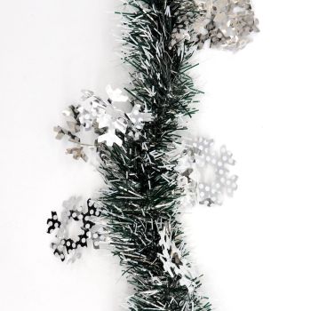 5x 2.5m Christmas Tinsel Xmas Garland Sparkly Snowflake Party Natural Home DÃ©cor, Snow in Black