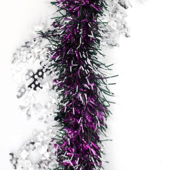 5x 2.5m Christmas Tinsel Xmas Garland Sparkly Snowflake Party Natural Home DÃ©cor, Snow in Hot Pink