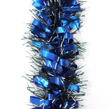 5x 2.5m Christmas Tinsel Xmas Garland Sparkly Snowflake Party Natural Home DÃ©cor, Bows (Black Blue)