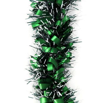 5x 2.5m Christmas Tinsel Xmas Garland Sparkly Snowflake Party Natural Home DÃ©cor, Bows (Black Green)