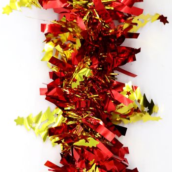 5x 2.5m Christmas Tinsel Xmas Garland Sparkly Snowflake Party Natural Home DÃ©cor, Trees (Gold Red)