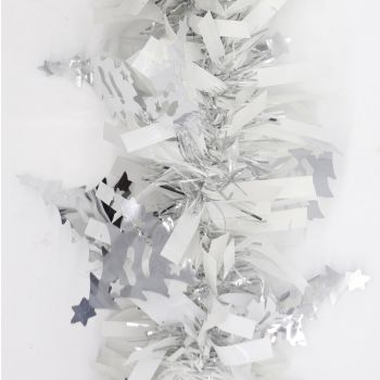 5x 2.5m Christmas Tinsel Xmas Garland Sparkly Snowflake Party Natural Home DÃ©cor, Trees (Silver)