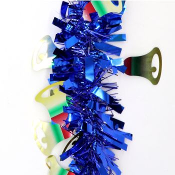 5x 2.5m Christmas Tinsel Xmas Garland Sparkly Snowflake Party Natural Home DÃ©cor, Bells (Blue)