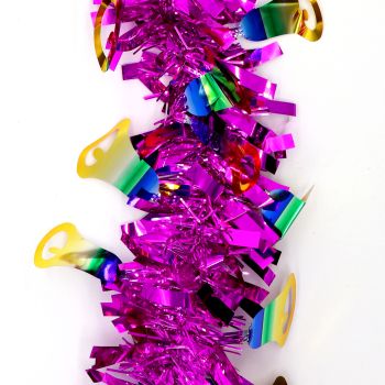 5x 2.5m Christmas Tinsel Xmas Garland Sparkly Snowflake Party Natural Home DÃ©cor, Bells (Hot Pink)