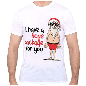 New Funny Adult Xmas Christmas T Shirt Tee Mens Womens 100% Cotton Jolly Ugly, I Have A Huge Package For You, M