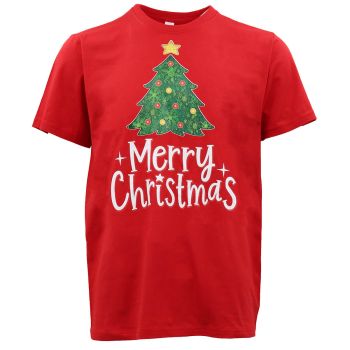 New Funny Adult Xmas Christmas T Shirt Tee Mens Womens 100% Cotton Jolly Ugly, Tree (Red) B, M