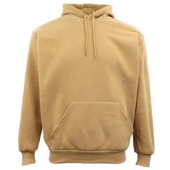 Adult Unisex Men's Basic Plain Hoodie Pullover Sweater Sweatshirt Jumper XS-8XL, Tan, 2XL