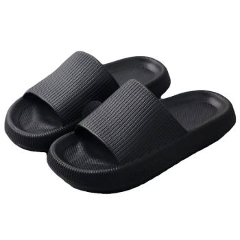 Pillow Slides Sandals Non-Slip Ultra Soft Slippers Cloud Shower EVA Home Shoes, Black, 40/41