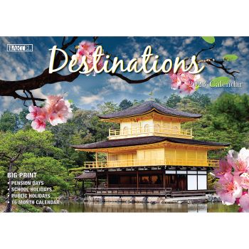 Destinations â€“ 2023 Rectangle Wall Calendar 16 Months Planner New Year Gift