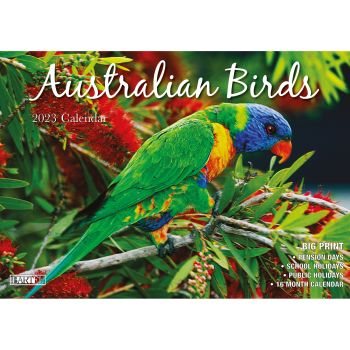 Australian Birds â€“ 2023 Rectangle Wall Calendar 16 Months Planner New Year Gift