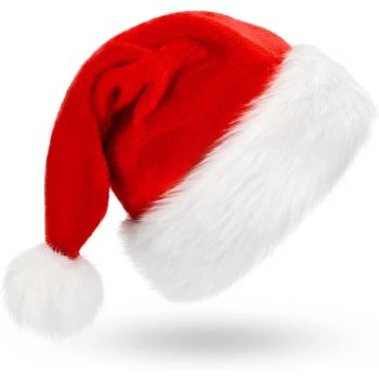 Christmas Unisex Adults Kids Novelty Hat Xmas Party Cap Santa Costume Dress Up, Plush Santa Hat