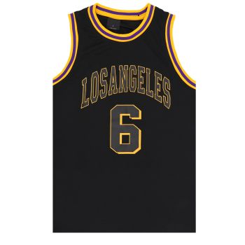 New Men's Basketball Jersey Sports T Shirt Tee Vest Tops Gym Chicago Los Angeles, Black - Los Angeles 6, S